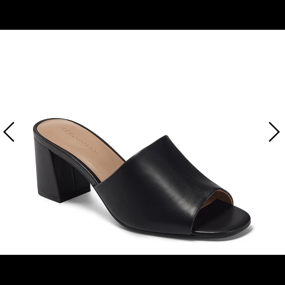 Aerosoles Black mules (2 1/2 inch heels)